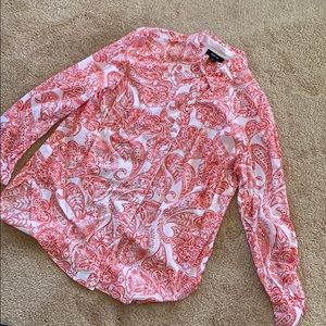 Women’s Red-Orange Style & Co Paisley Button-Up